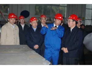 政治局常委賀國強(qiáng)視察蒲圻起重機(jī)械公司。